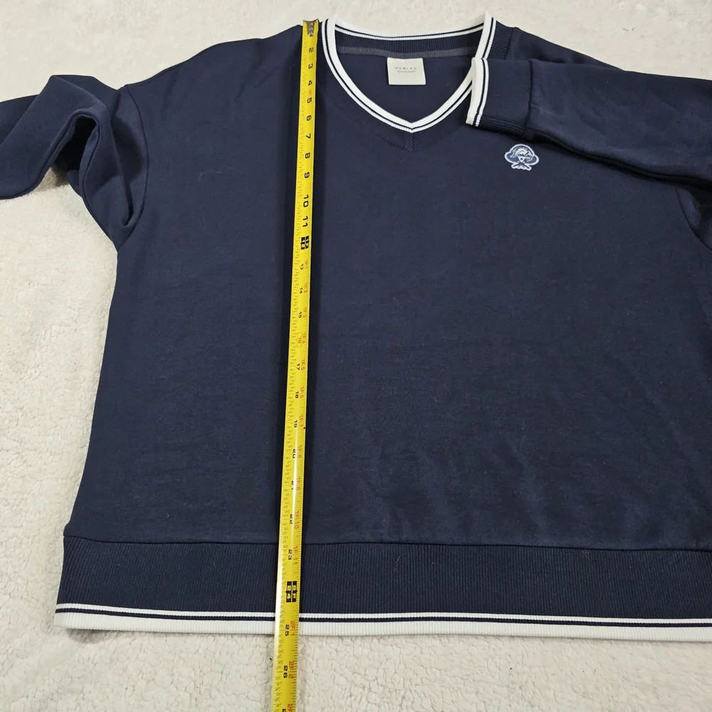 Varley Iona V-neck Sweatshirt in Navy. - Picture 16 of 16